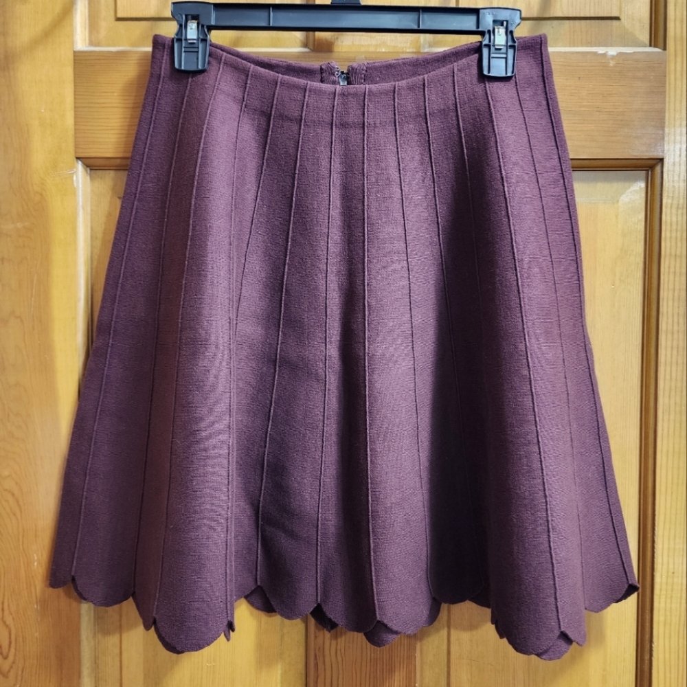 Anthropologie Knitted & Knotted Plum Petals Skirt